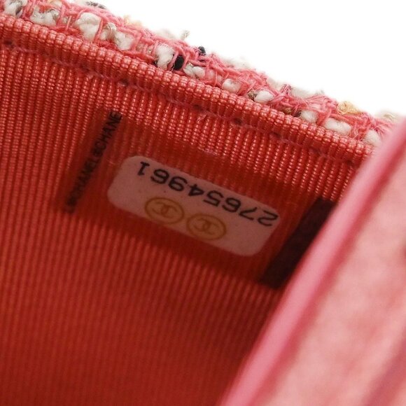 Chanel Pink Tweed Mademoiselle Lock Classic WOC Wallet On Chain - Picture 7 of 10
